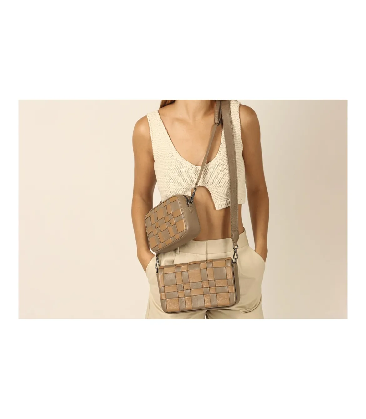 Bolso Bandolera Con Solapa Trenzada Rebeca