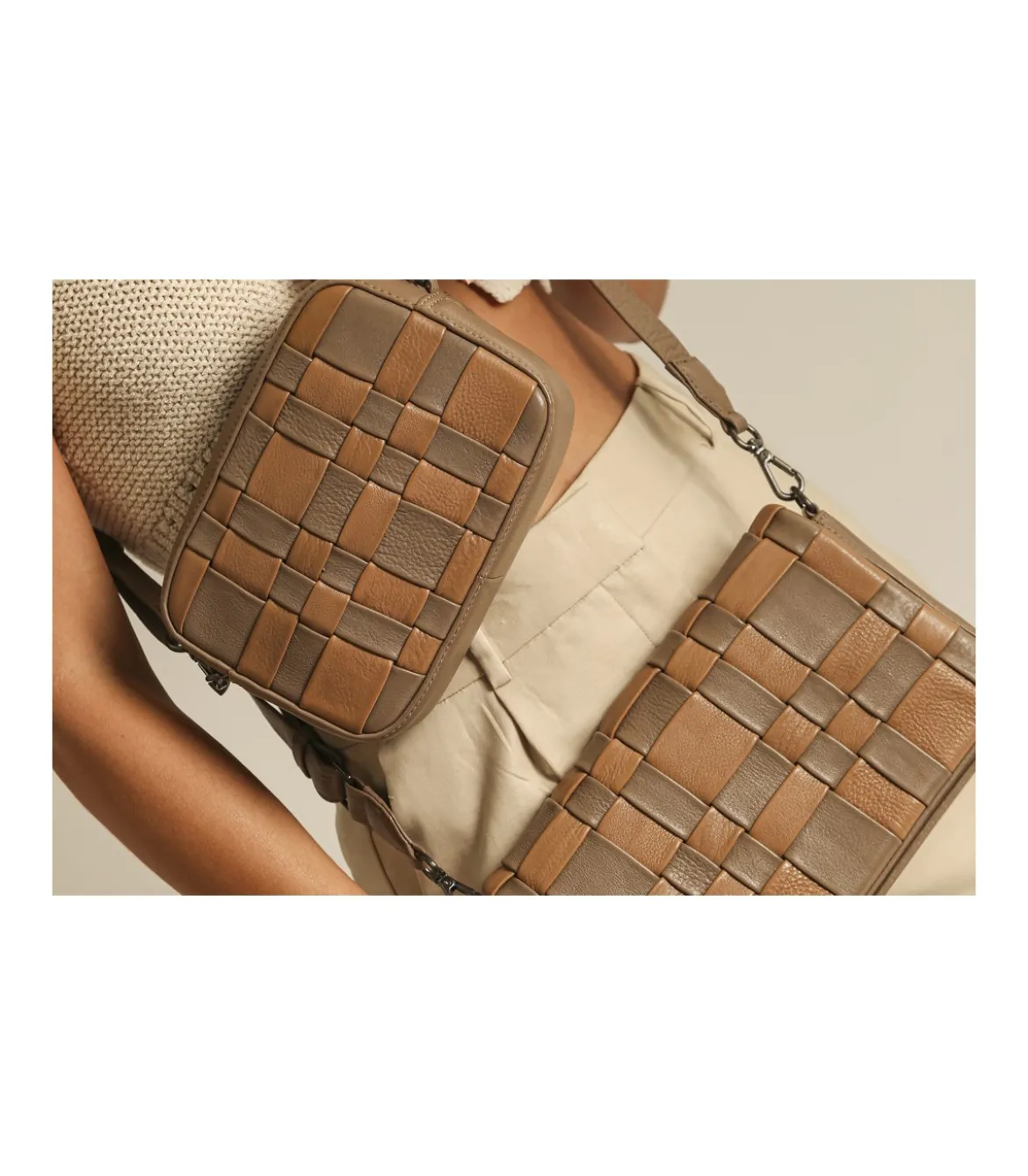 Bolso Bandolera Con Solapa Trenzada Rebeca