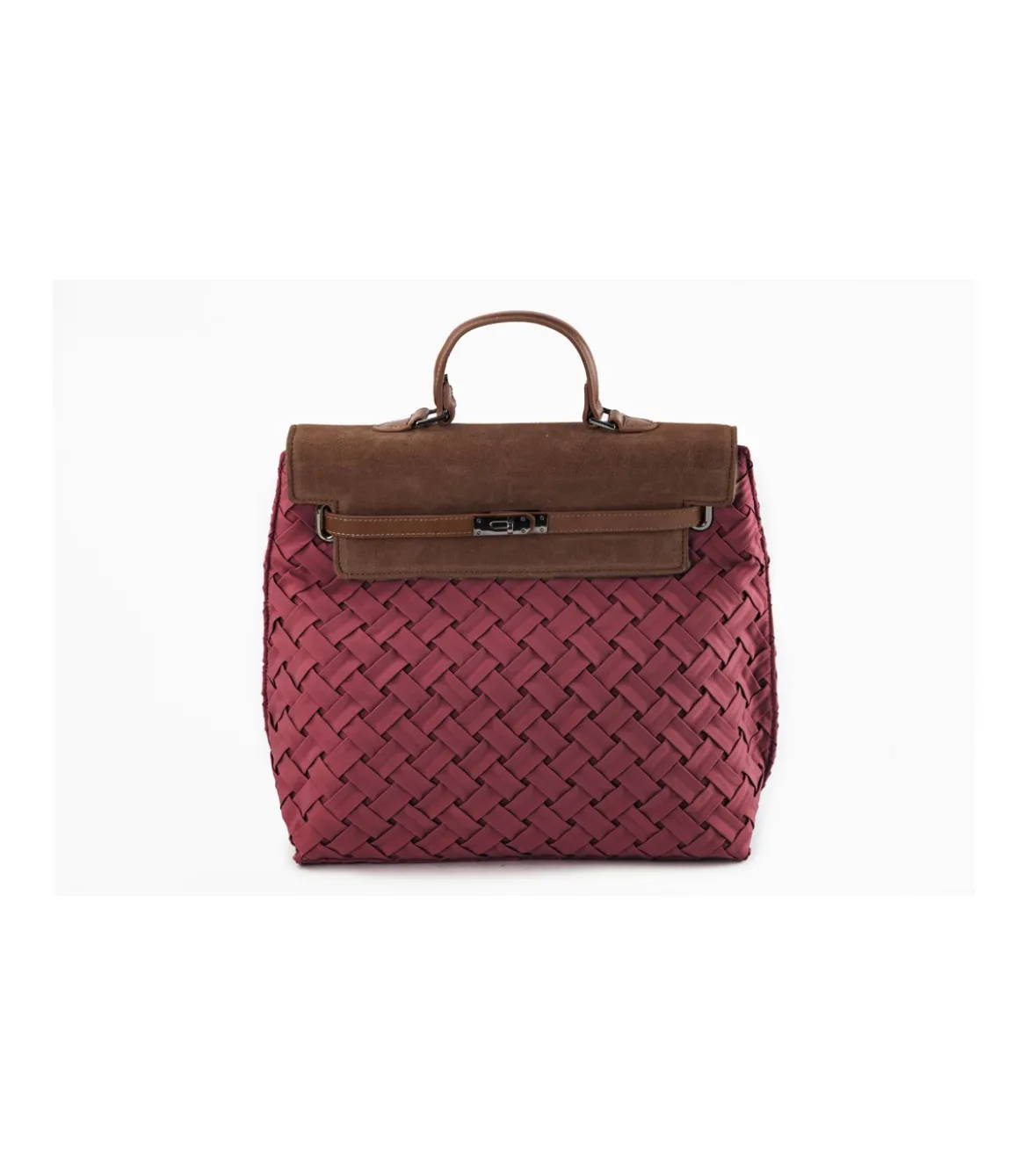 Bolso Mochila Solapa Plisado Trenza Christine