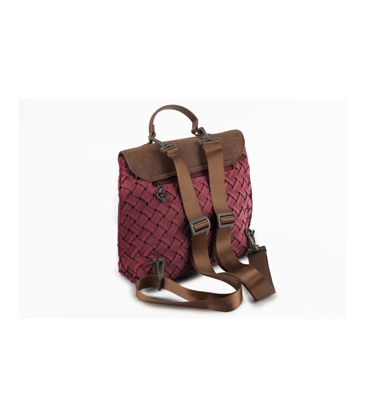 Bolso Mochila Solapa Plisado Trenza Christine