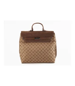 Bolso Mochila Solapa Plisado Trenza Christine