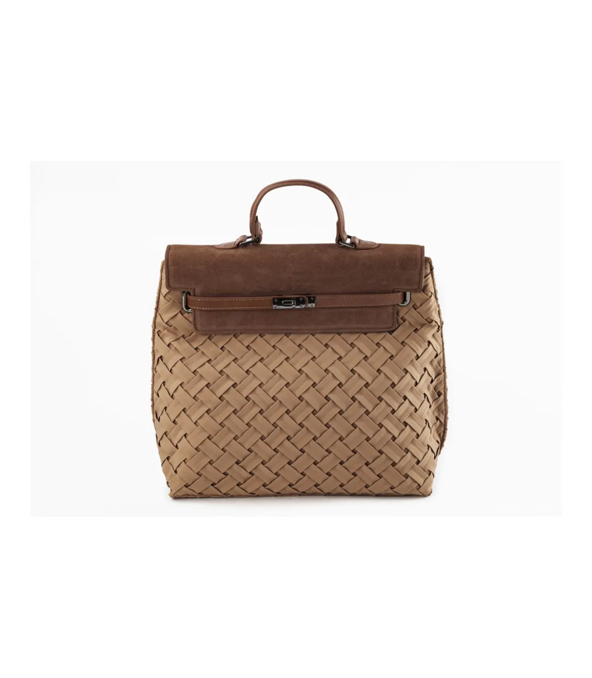 Bolso Mochila Solapa Plisado Trenza Christine
