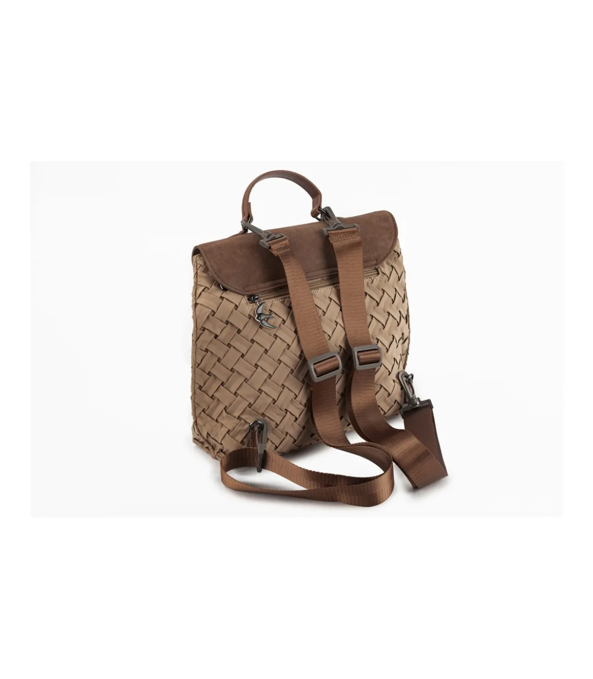 Bolso Mochila Solapa Plisado Trenza Christine