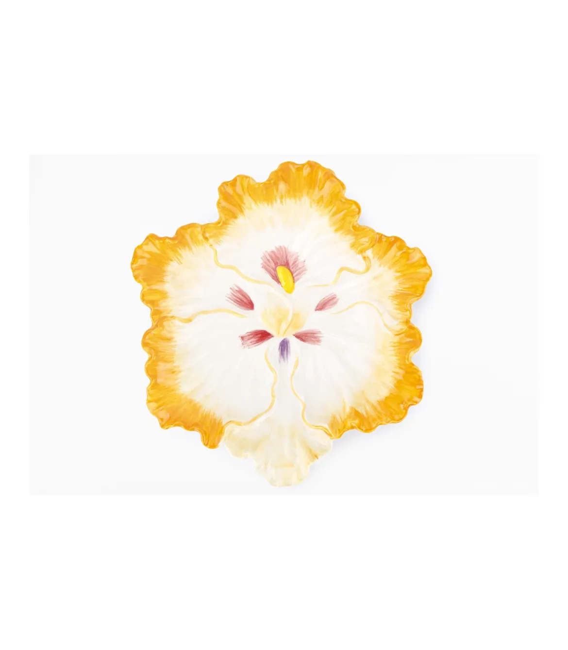 Fuente Plato Flor Pintado A Mano Diametro 28cm Love&home