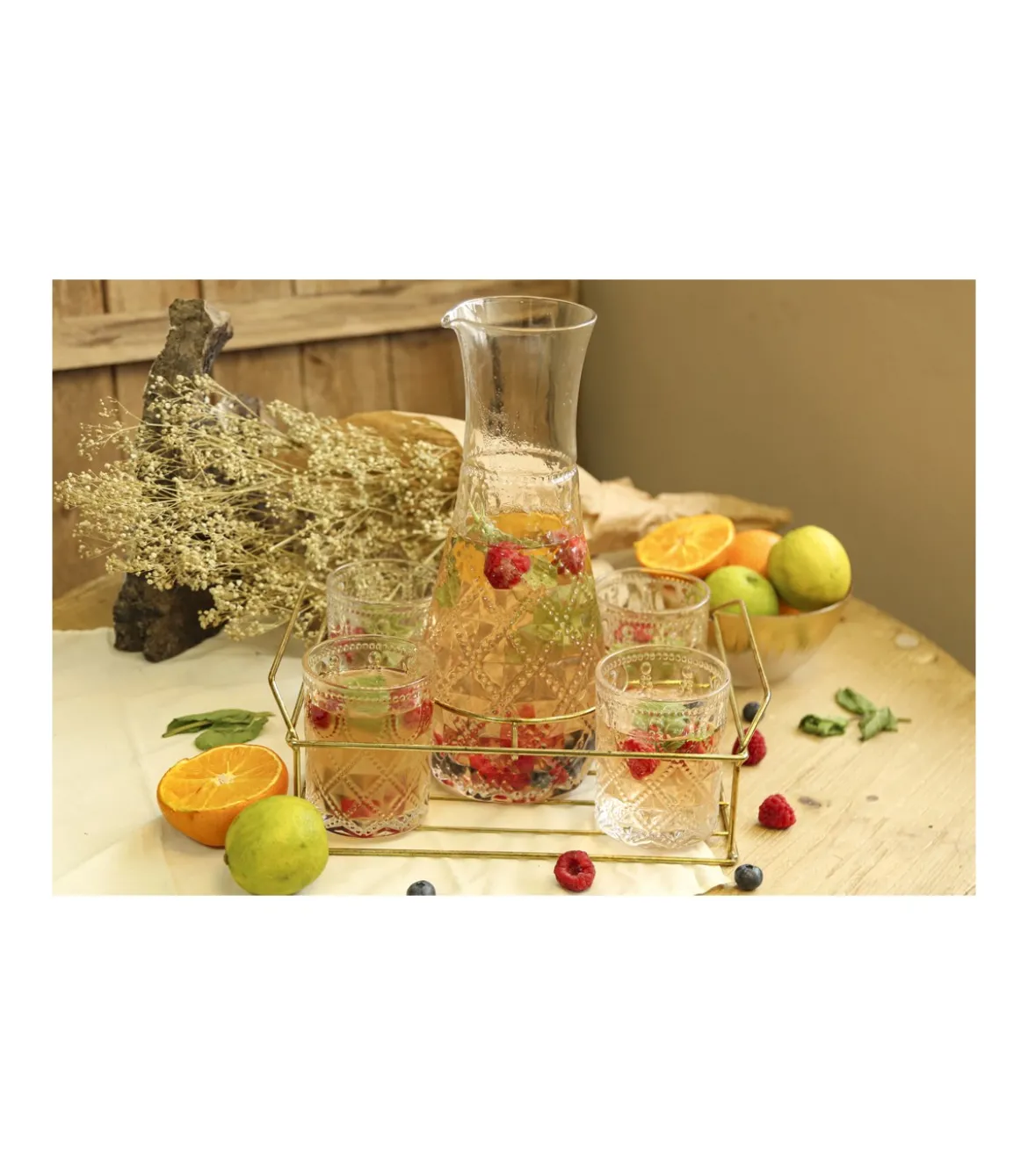 Set Jarra Y 4 Vasos 300ml Love&home